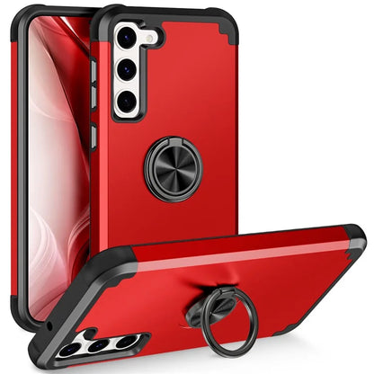 For Samsung Galaxy S23 Phone Case Ring Holder Shockproof PC+TPU Back Cover Protector