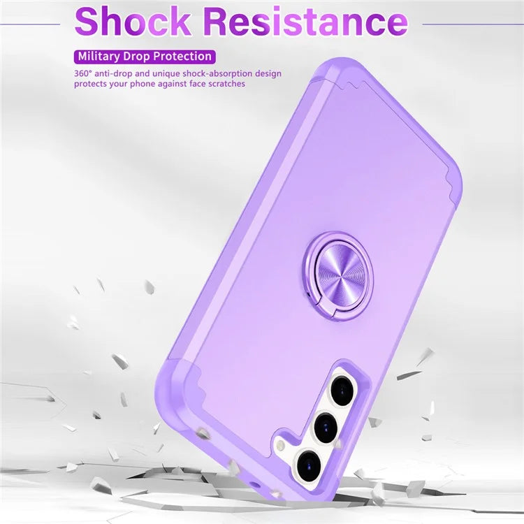 For Samsung Galaxy S23 Phone Case Ring Holder Shockproof PC+TPU Back Cover Protector
