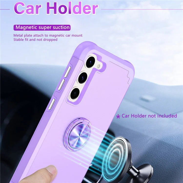 For Samsung Galaxy S23 Phone Case Ring Holder Shockproof PC+TPU Back Cover Protector
