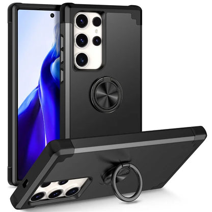 For Samsung Galaxy S23 Ultra Case Drop-proof PC+TPU Shockproof Back Cover with Kickstand