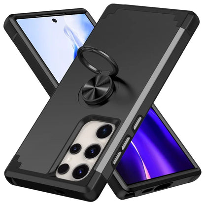 For Samsung Galaxy S23 Ultra Case Drop-proof PC+TPU Shockproof Back Cover with Kickstand