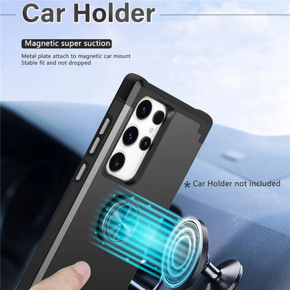For Samsung Galaxy S23 Ultra Case Drop-proof PC+TPU Shockproof Back Cover with Kickstand