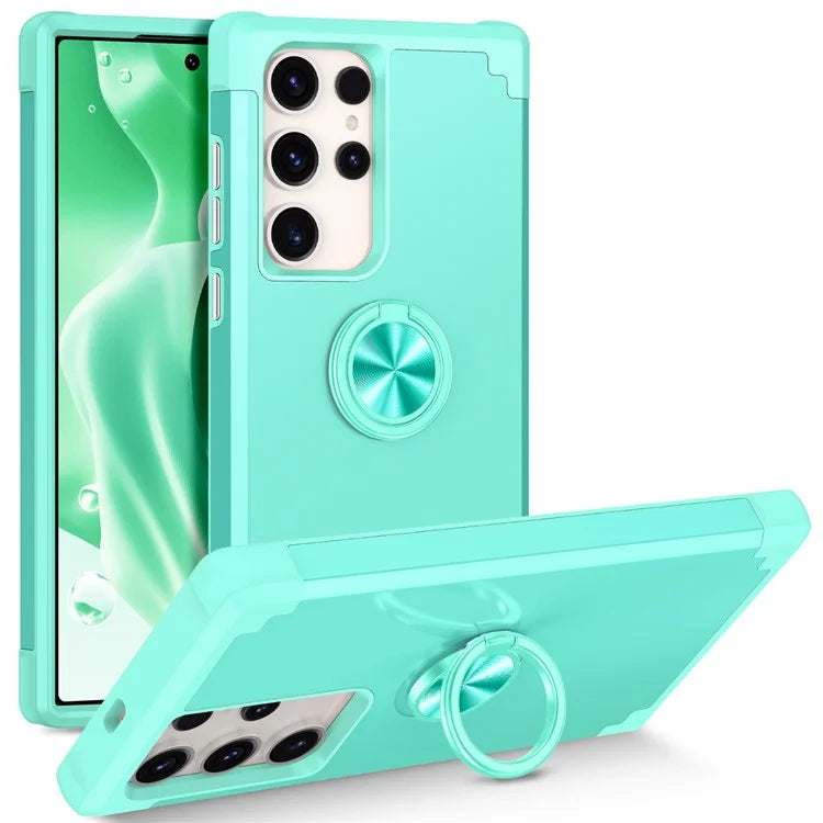 For Samsung Galaxy S23 Ultra Case Drop-proof PC+TPU Shockproof Back Cover with Kickstand