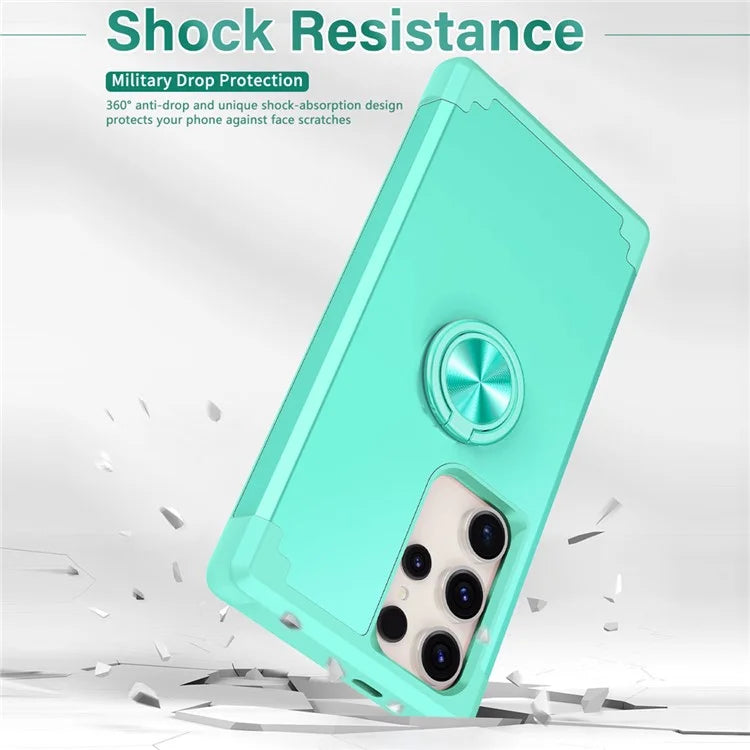 For Samsung Galaxy S23 Ultra Case Drop-proof PC+TPU Shockproof Back Cover with Kickstand