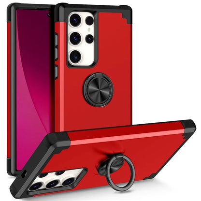 For Samsung Galaxy S23 Ultra Case Drop-proof PC+TPU Shockproof Back Cover with Kickstand