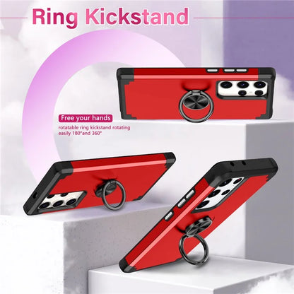 For Samsung Galaxy S23 Ultra Case Drop-proof PC+TPU Shockproof Back Cover with Kickstand