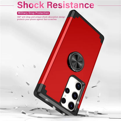 For Samsung Galaxy S23 Ultra Case Drop-proof PC+TPU Shockproof Back Cover with Kickstand