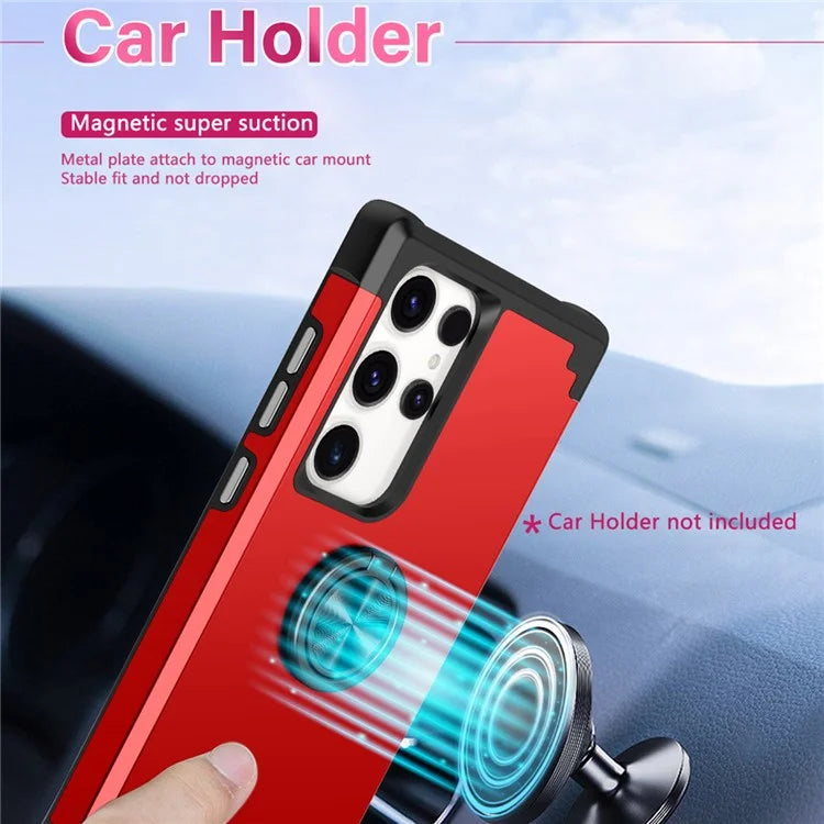 For Samsung Galaxy S23 Ultra Case Drop-proof PC+TPU Shockproof Back Cover with Kickstand