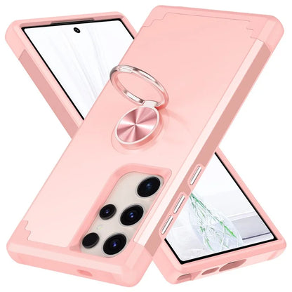 For Samsung Galaxy S23 Ultra Case Drop-proof PC+TPU Shockproof Back Cover with Kickstand
