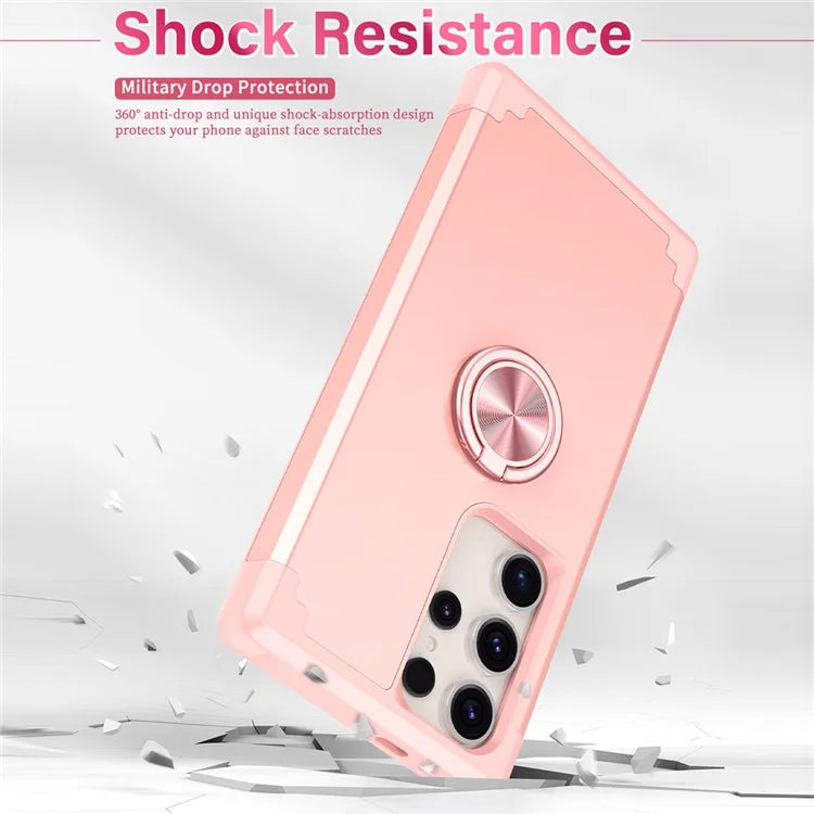 For Samsung Galaxy S23 Ultra Case Drop-proof PC+TPU Shockproof Back Cover with Kickstand