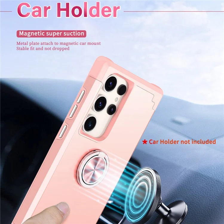 For Samsung Galaxy S23 Ultra Case Drop-proof PC+TPU Shockproof Back Cover with Kickstand