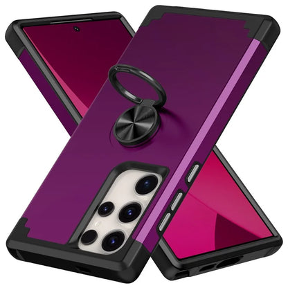For Samsung Galaxy S23 Ultra Case Drop-proof PC+TPU Shockproof Back Cover with Kickstand