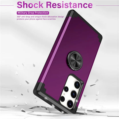 For Samsung Galaxy S23 Ultra Case Drop-proof PC+TPU Shockproof Back Cover with Kickstand
