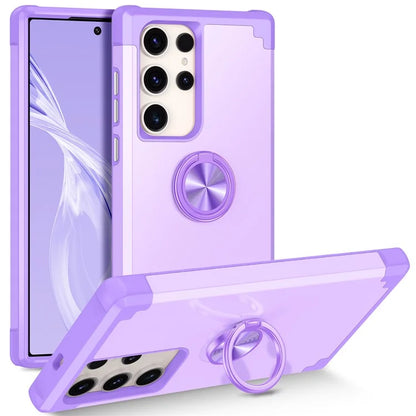 For Samsung Galaxy S23 Ultra Case Drop-proof PC+TPU Shockproof Back Cover with Kickstand