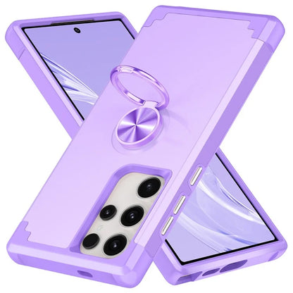 For Samsung Galaxy S23 Ultra Case Drop-proof PC+TPU Shockproof Back Cover with Kickstand