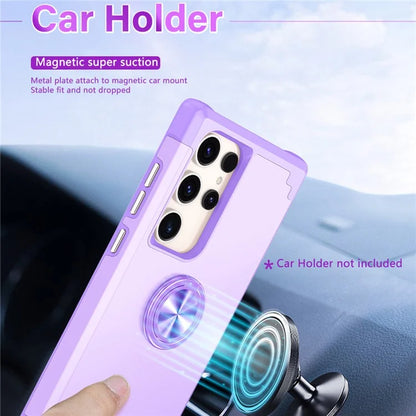 For Samsung Galaxy S23 Ultra Case Drop-proof PC+TPU Shockproof Back Cover with Kickstand
