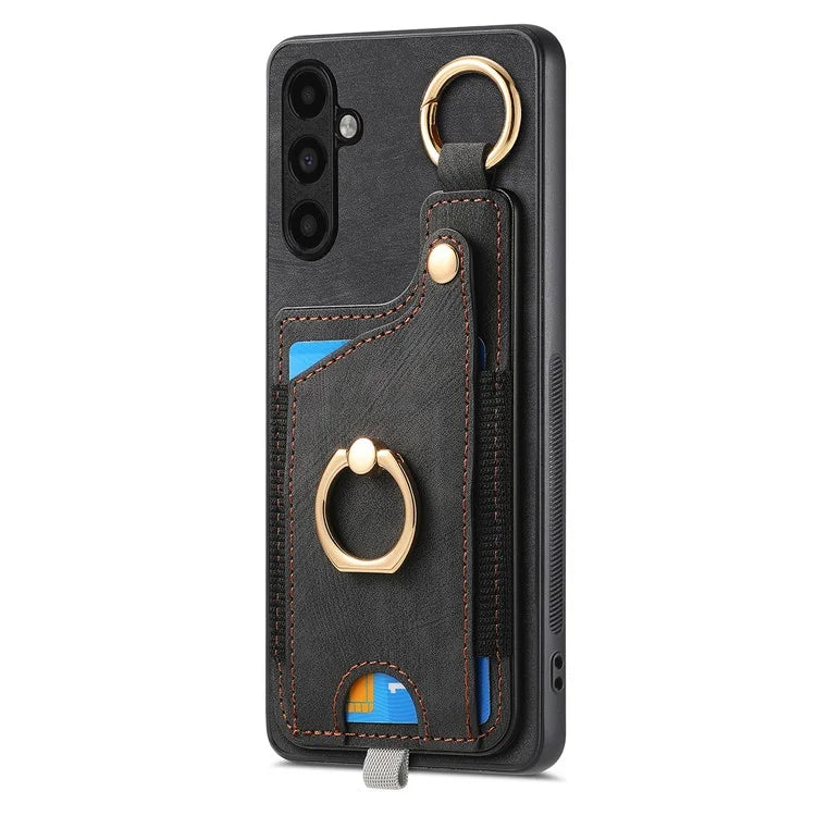 For Samsung Galaxy A13 5G Back Case with Card Holder, Ring Support Car Mount Friendly