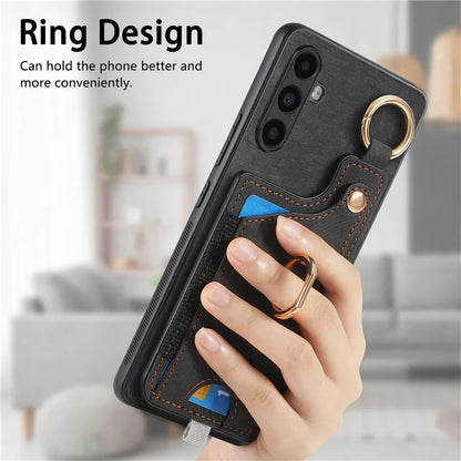 For Samsung Galaxy A13 5G Back Case with Card Holder, Ring Support Car Mount Friendly