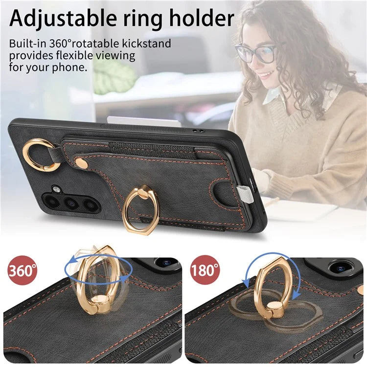 For Samsung Galaxy A13 5G Back Case with Card Holder, Ring Support Car Mount Friendly