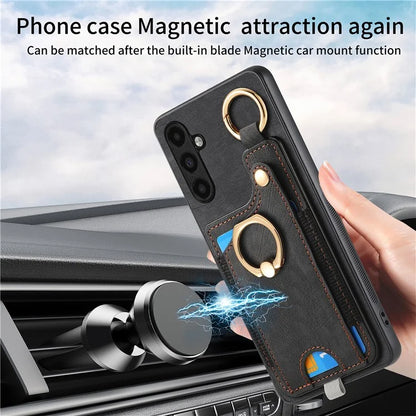 For Samsung Galaxy A13 5G Back Case with Card Holder, Ring Support Car Mount Friendly