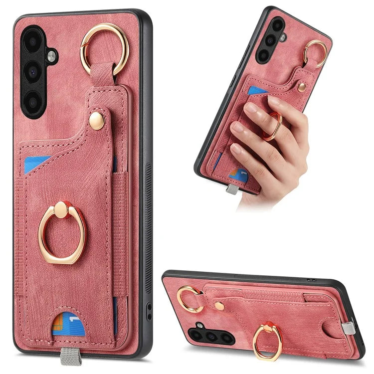 For Samsung Galaxy A13 5G Back Case with Card Holder, Ring Support Car Mount Friendly