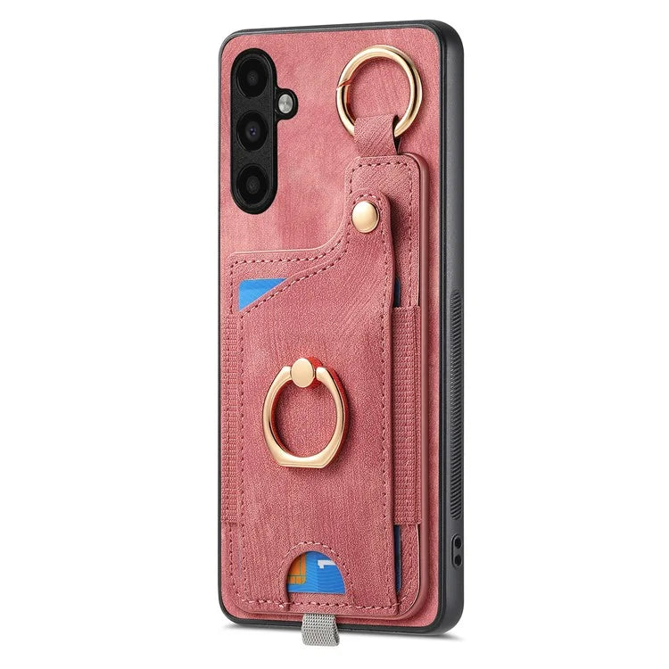 For Samsung Galaxy A13 5G Back Case with Card Holder, Ring Support Car Mount Friendly