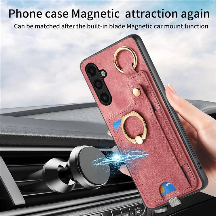 For Samsung Galaxy A13 5G Back Case with Card Holder, Ring Support Car Mount Friendly