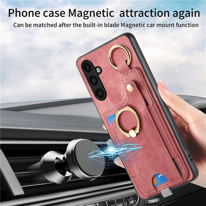 For Samsung Galaxy A13 5G Back Case with Card Holder, Ring Support Car Mount Friendly