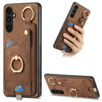 For Samsung Galaxy A13 5G Back Case with Card Holder, Ring Support Car Mount Friendly