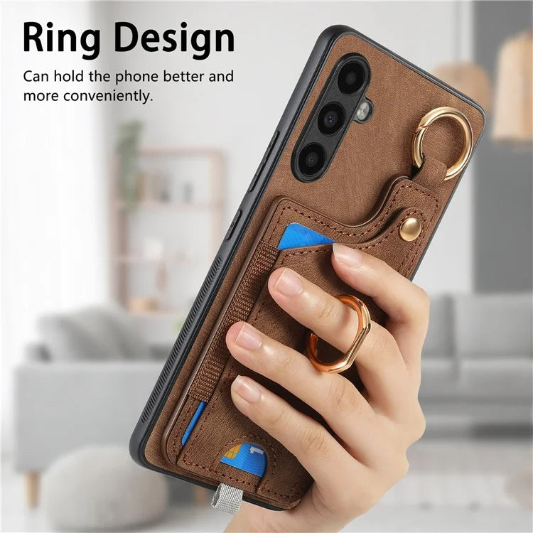 For Samsung Galaxy A13 5G Back Case with Card Holder, Ring Support Car Mount Friendly
