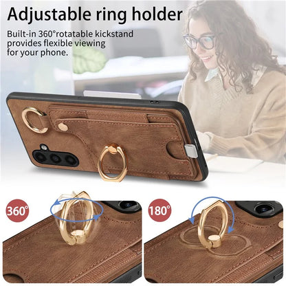 For Samsung Galaxy A13 5G Back Case with Card Holder, Ring Support Car Mount Friendly