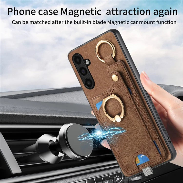 For Samsung Galaxy A13 5G Back Case with Card Holder, Ring Support Car Mount Friendly