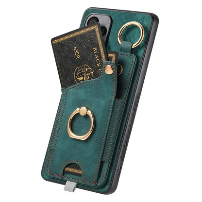 For Samsung Galaxy A13 5G Back Case with Card Holder, Ring Support Car Mount Friendly