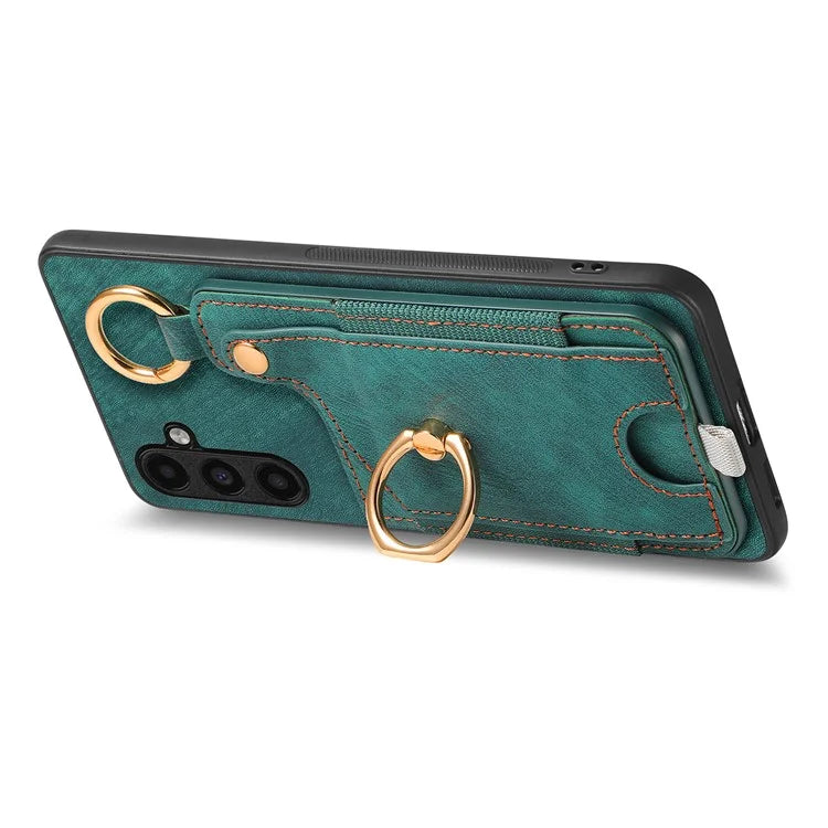 For Samsung Galaxy A13 5G Back Case with Card Holder, Ring Support Car Mount Friendly