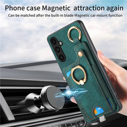 For Samsung Galaxy A13 5G Back Case with Card Holder, Ring Support Car Mount Friendly
