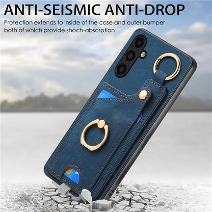 For Samsung Galaxy A13 5G Back Case with Card Holder, Ring Support Car Mount Friendly