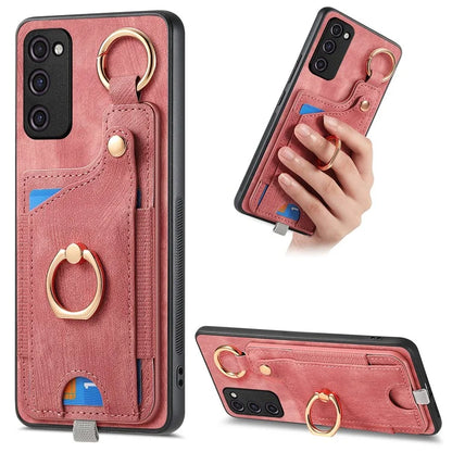 For Samsung Galaxy S23+ Case Leather TPU Back Cover with Card Holder Kickstand Black