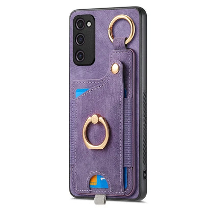 For Samsung Galaxy S23+ Case Leather TPU Back Cover with Card Holder Kickstand Black