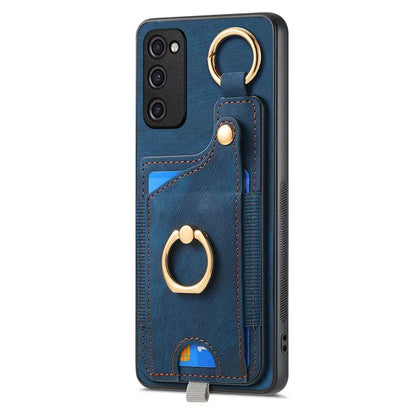 For Samsung Galaxy S23+ Case Leather TPU Back Cover with Card Holder Kickstand Black