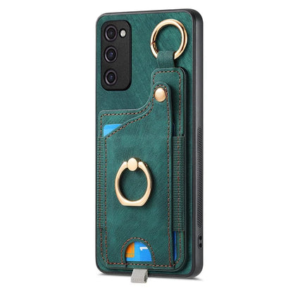 For Samsung Galaxy S23+ Case Leather TPU Back Cover with Card Holder Kickstand Black