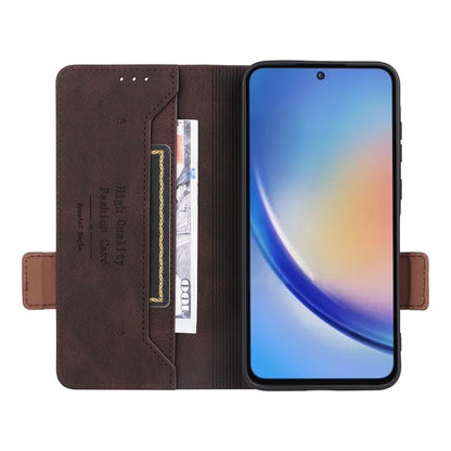 For Samsung Galaxy A55 5G Magnetic Case Leather Wallet Phone Cover with Hardware Decor