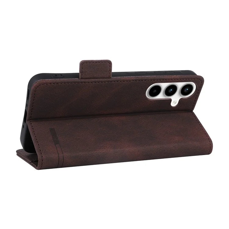 For Samsung Galaxy A55 5G Magnetic Case Leather Wallet Phone Cover with Hardware Decor