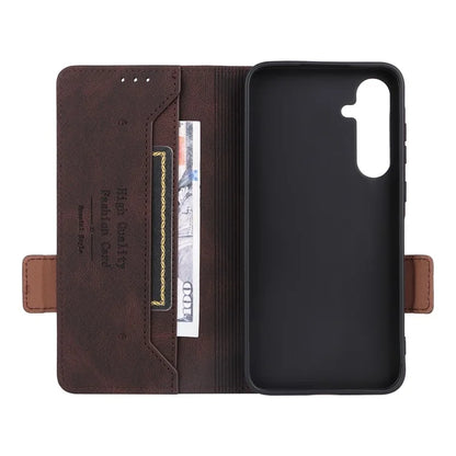 For Samsung Galaxy A55 5G Magnetic Case Leather Wallet Phone Cover with Hardware Decor