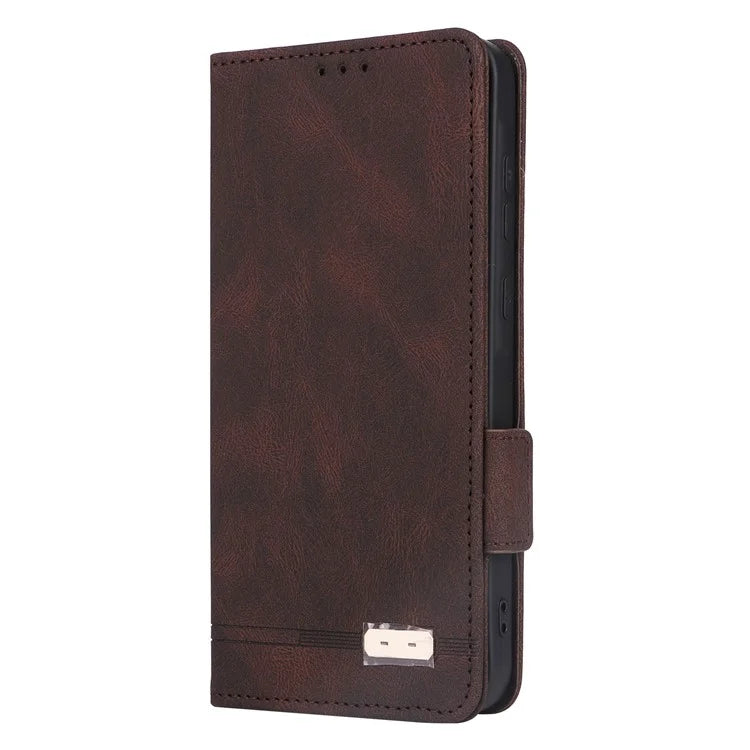 For Samsung Galaxy A55 5G Magnetic Case Leather Wallet Phone Cover with Hardware Decor