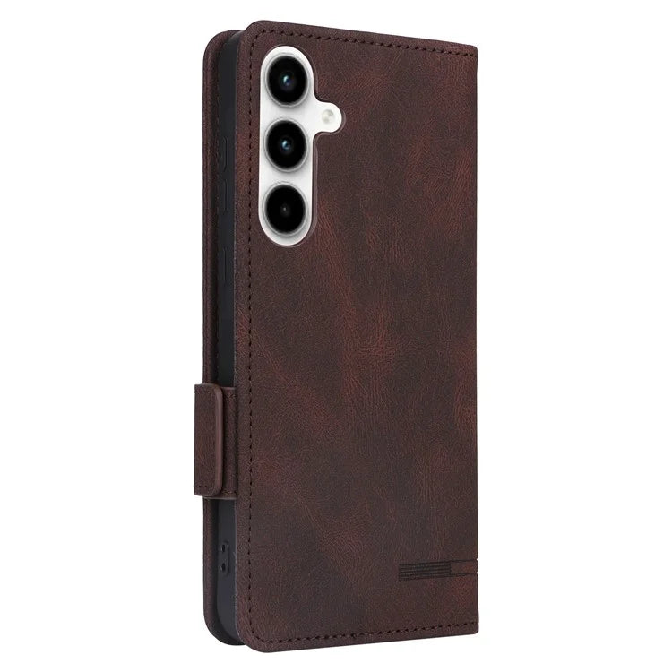 For Samsung Galaxy A55 5G Magnetic Case Leather Wallet Phone Cover with Hardware Decor