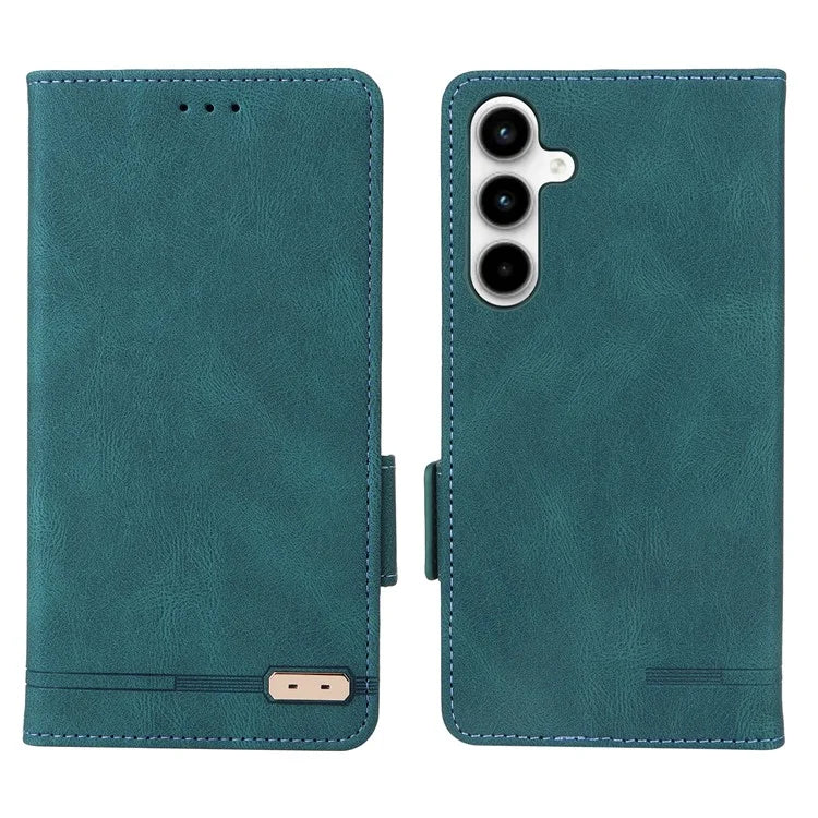 For Samsung Galaxy A55 5G Magnetic Case Leather Wallet Phone Cover with Hardware Decor