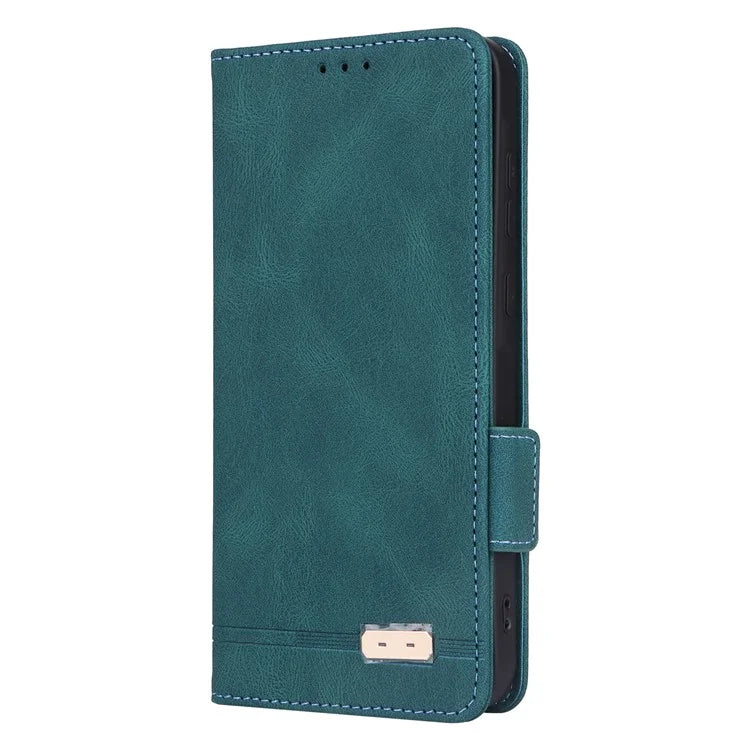 For Samsung Galaxy A55 5G Magnetic Case Leather Wallet Phone Cover with Hardware Decor