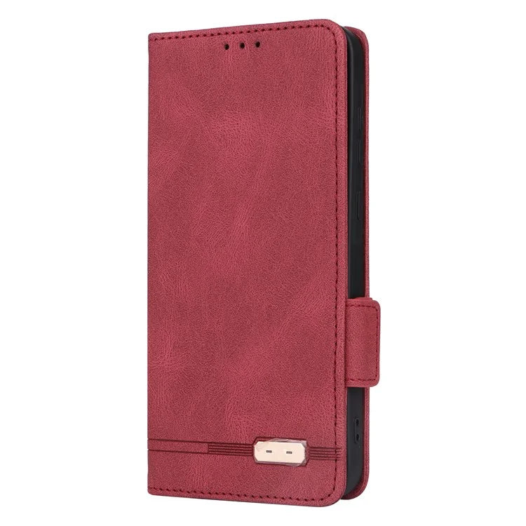For Samsung Galaxy A55 5G Magnetic Case Leather Wallet Phone Cover with Hardware Decor