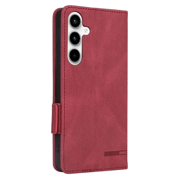 For Samsung Galaxy A55 5G Magnetic Case Leather Wallet Phone Cover with Hardware Decor