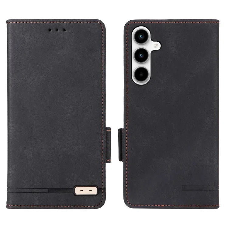 For Samsung Galaxy A55 5G Magnetic Case Leather Wallet Phone Cover with Hardware Decor